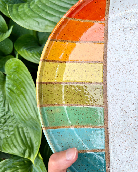 Serving Platter - Rainbow Stripes