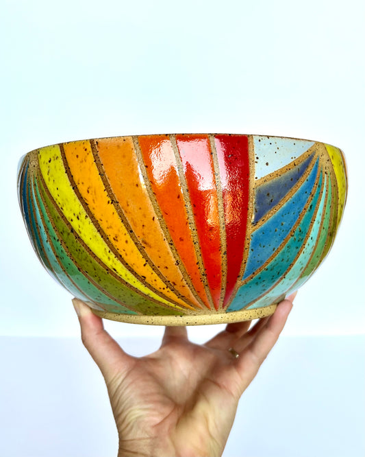 Serving Bowl - Rainbow Prisms