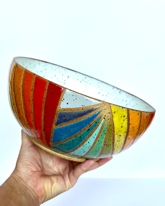 Serving Bowl - Rainbow Prisms